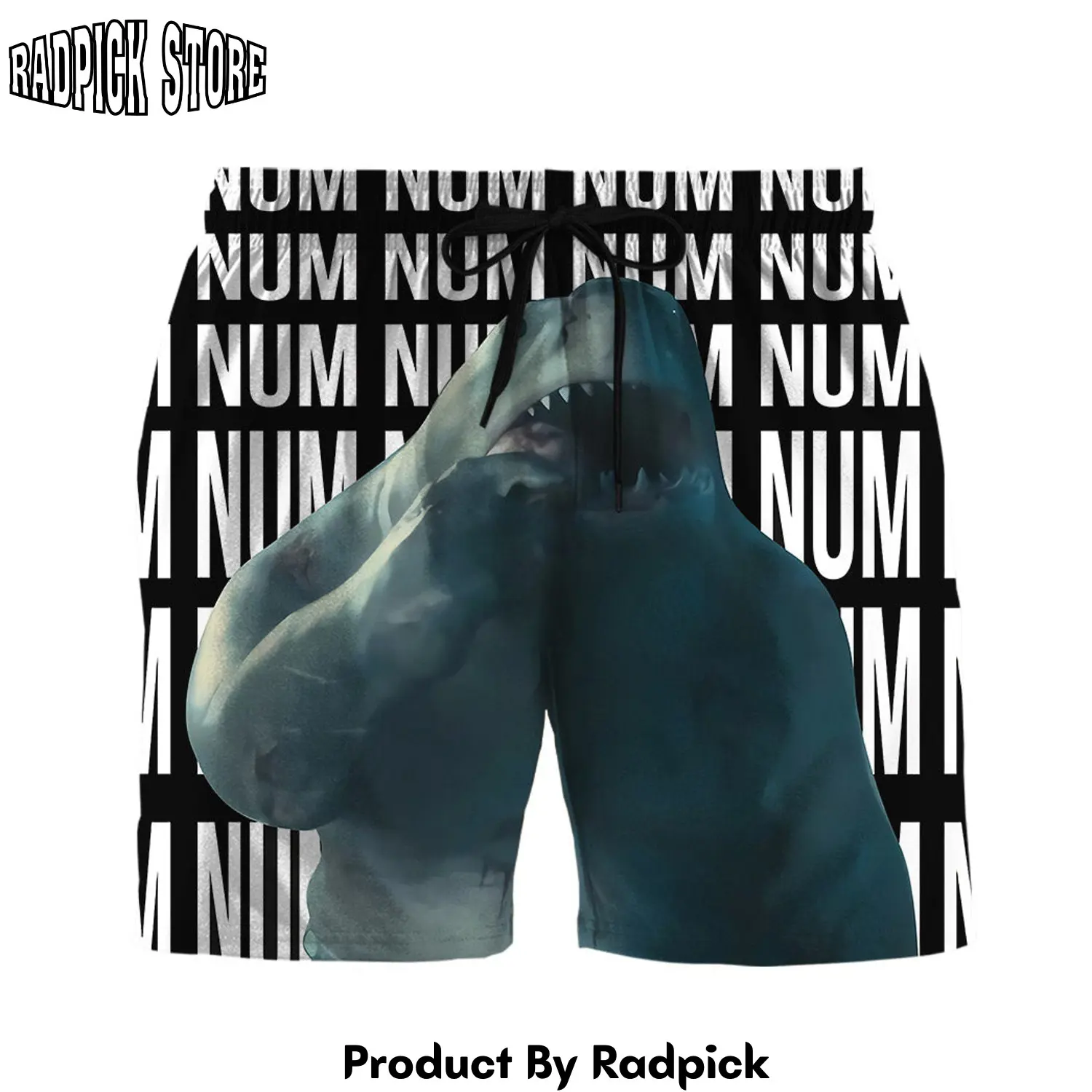 Radpick 3d num num king shark custom men shorts rp631308